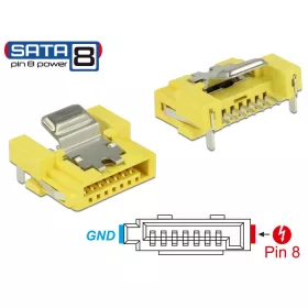 Delock Csatlakozó SATA 6 Gb/s anya 8 tűs táp (DL-89887)
