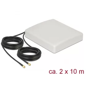   Delock LTE MIMO antenna 2 x SMA dugó 8 dBi irányított 8 dBi RG-58 csatlakozókábellel 10 m fehér kült (DL-89891)