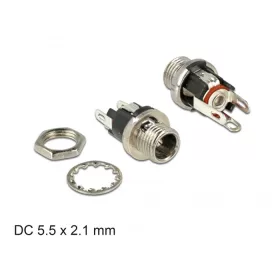   Delock DC bulkhead anya csatlakozó 5,5 x 2,1 x 9,5 mm dugóméretű anya (DL-89910)