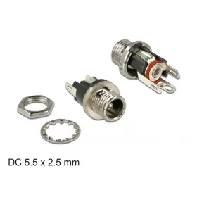   Delock DC bulkhead anya csatlakozó 5,5 x 2,5 x 9,5 mm dugóméretű anya (DL-89911)