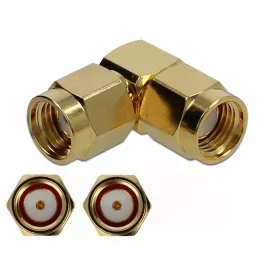   Delock Adapter RP-SMA-dugó apa RP-SMA-dugó 90  10 GHz (DL-89949)