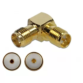   Delock Adapter, SMA csatlakozóhüvely apa RP-SMA csatlakozóhüvely 90  10 GHz (DL-89953)