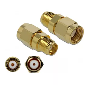   Delock Adapter RP-SMA-dugó apa SMA csatlakozóhüvely 10 GHz (DL-89976)