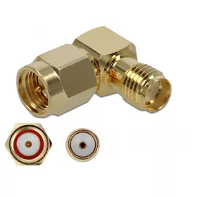   Delock Adapter SMA-dugó apa SMA csatlakozóhüvely 90  10 GHz (DL-89979)