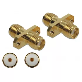   Delock Adapter, SMA hüvely apa SMA hüvely, panelrögzítés 10 GHz (DL-89980)