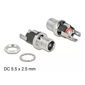   Delock DC csatlakozó anya 5,5 x 2,5 x 12,0 mm-es forrasztott foglalatfej verzióval (DL-90057)