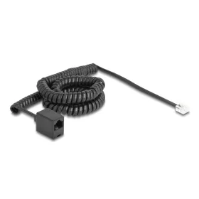   Delock Telefon csavart kábel RJ11 apa - RJ45 anya fekete színű 5 m (DL-90114)
