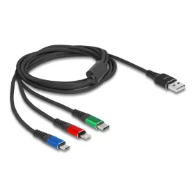   Delock USB töltő kábel 3 az 1-A-típusú apa Lightning -, Micro USB- és USB Type-C  csatlakozáshoz 3-színű 2 m (DL-90156)