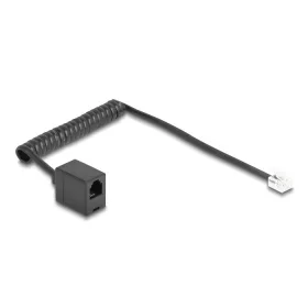   Delock Telefon csavart kábel RJ11 apa - RJ11 anya fekete színű 1 m (DL-90230)