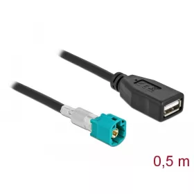   Delock Kábel HSD Z apa - A-típusú USB 2.0 anya 0,5 m (DL-90310)