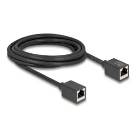   Delock Hálózat bővítő kábel RJ45 anya - RJ45 anya Cat.6A S/FTP 3 m fekete (DL-90332)