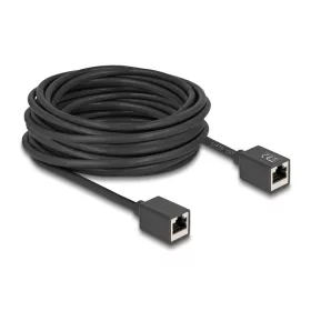   Delock Hálózat bővítő kábel RJ45 anya - RJ45 anya Cat.6A S/FTP 10 m fekete (DL-90335)