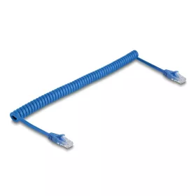   Delock RJ45 tekercses kábelcsatlakozó a dugóhoz Cat.6 UTP 0,8 m - 1,8 m kék (DL-90362)