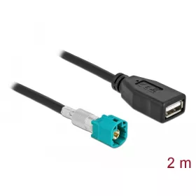   Delock Kábel HSD Z apa - A-típusú USB 2.0 anya 2 m (DL-90488)