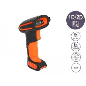   Delock Ipari vonalkódolvasó 1D és 2D 2,4 GHz-es, Bluetooth vagy USB-hez (DL-90507)