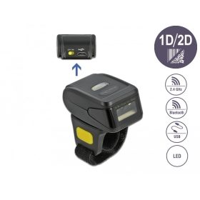   Delock Vonalkód leolvasó gyűrű 1D és 2D 2,4 GHz-cel vagy Bluetooth-szal (DL-90508)
