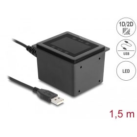   Delock USB vonalkódolvasó 1D és 2D vezetékes helyhez kötött telepítéshez   német verzió (DL-90600)