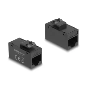   Delock Keystone modul, RJ45-aljzat - RJ45-aljzat, Cat.6A UTP fekete (DL-90638)