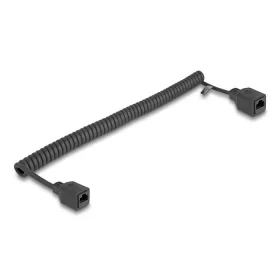   Delock RJ45 tekercselt kábel jack aljzatba Cat.5e UTP 0,8 m - 2 m fekete (DL-90671)