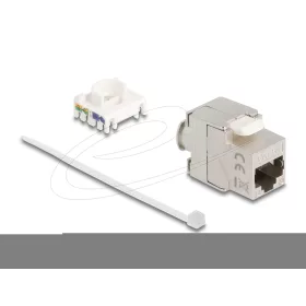   Delock Keystone modul, vékony / rövid RJ45 jack - LSA Cat.6A árnyékolt 180  szerszámmentes csatlakozó (DL-90723)