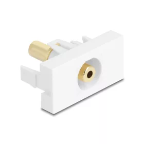  Delock Easy 45 Modul sztereó jack aljzat 3,5 mm 3 tűs sztereó jack aljzat 3,5 mm 3 tűs aranyozott fehér (DL-90843)