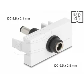   Delock Easy 45 modul DC 5,5 x 2,5 mm anya - DC 5,5 x 2,1 mm apa fehér (DL-90864)