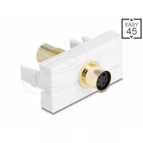   Delock Easy 45 Modul Mini-DIN 4 tűs anya-aljzat aranyozott fehér (DL-90872)