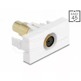   Delock Easy 45 modul Mini-DIN 6 tűs anya - anya aranyozott fehér (DL-90873)