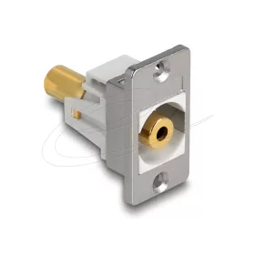   Delock panel tartó sztereó aljzat 3,5 mm-es 3 tűs sztereó jack aljzat 3,5 mm 3 tűs aranyozott ezüst / fehér (DL-90883)