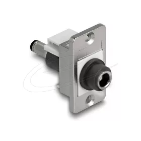   Delock panel tartó DC 5,5 x 2,1 mm-es anya DC 5,5 x 2,5 mm-es apa ezüst / fehér / fekete (DL-90885)