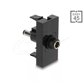   Delock Easy 45 modul DC 5.5 x 2.1 mm anya - DC 5.5 x 2.5 mm apa fekete (DL-90961)