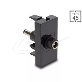   Delock Easy 45 modul DC 5.5 x 2.5 mm anya - DC 5.5 x 2.1 mm apa fekete (DL-90962)