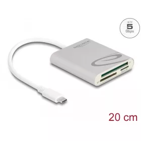   Delock USB Type-C  kártyaolvasó Compact Flash, SD vagy Micro SD memóriakártyákhoz (DL-91005)