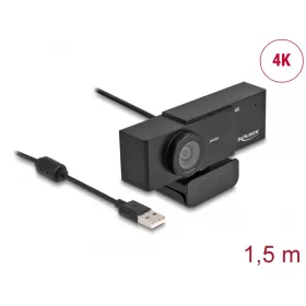   Delock USB UHD Webkamera mikrofonnal 4K 30 Hz 110  látószög és háromlábú állvány (DL-96400)
