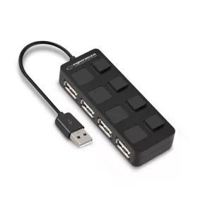 Esperanza 4-portos USB 2.0 HUB kapcsolóval