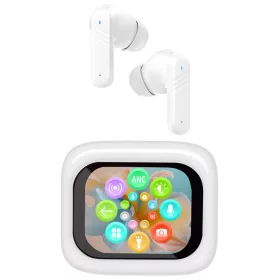   Trevi EAR 100 AID Bluetooth fülhallgató AI fordítással, érintőképernyős kijelzővel, fehér színben