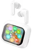 Trevi EAR 100 AID Bluetooth fülhallgató AI fordítással, érintőképernyős kijelzővel, fehér színben