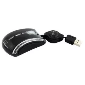   ESPERANZA CELANEO 3D VEZETÉKES OPTIKAI EGÉR USB BEHÚZHATÓ KÁBELLEL FEKETE