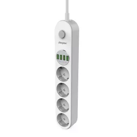   Energizer EPB2500W01EU hálózati elosztó 3db hálózati és 6db USB csatlakozó aljzattal, túlfeszültség védelemmel, 2m