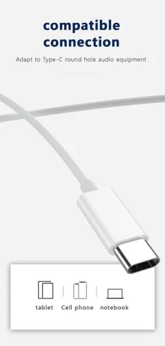 JELLICO vezetékes fülhallgató EP3A USB-C mikrofonnal 1.2M fehér, EP3A-USBC