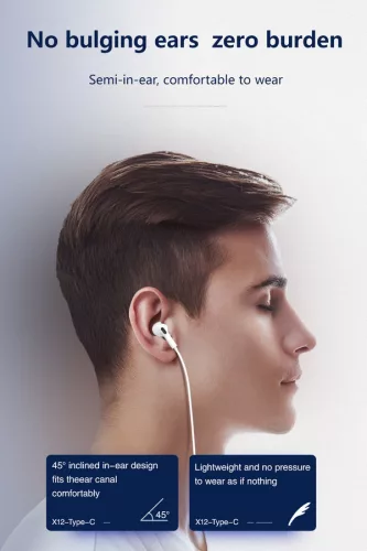 JELLICO vezetékes fülhallgató EP3A USB-C mikrofonnal 1.2M fehér, EP3A-USBC