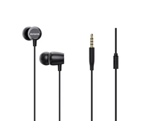 Aiwa ESTM-20BK  dinamikus vezetékes fülhallgató mély basszussal és kristálytiszta hangzással, fekete színben