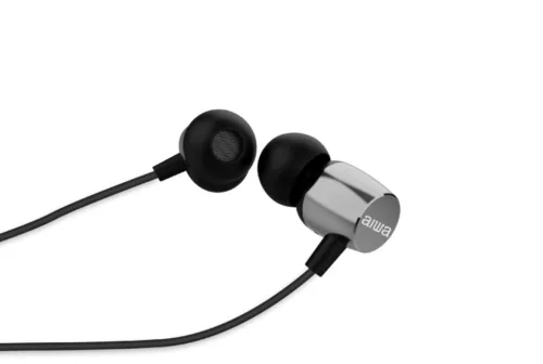 Aiwa ESTM-20SL dinamikus vezetékes fülhallgató mély basszussal és kristálytiszta hangzással, ezüst színben