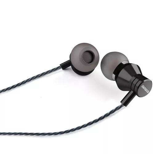 Aiwa ESTM-50BK Kompakt Stílus és Kivételes Hangzás Egyetlen Fülhallgatóban, mikrofonnal, fekete színben