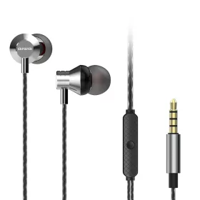   Aiwa ESTM-50SL Kompakt Stílus és Kivételes Hangzás Egyetlen Fülhallgatóban, mikrofonnal, ezüst színben
