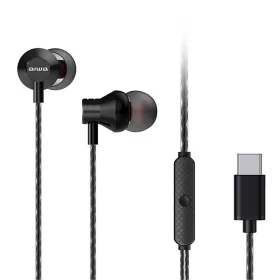   Aiwa ESTM-50USB-C/BK Prémium hangminőségű Japán fülhallgató USB-C csatlakozással, Hyperbass mély