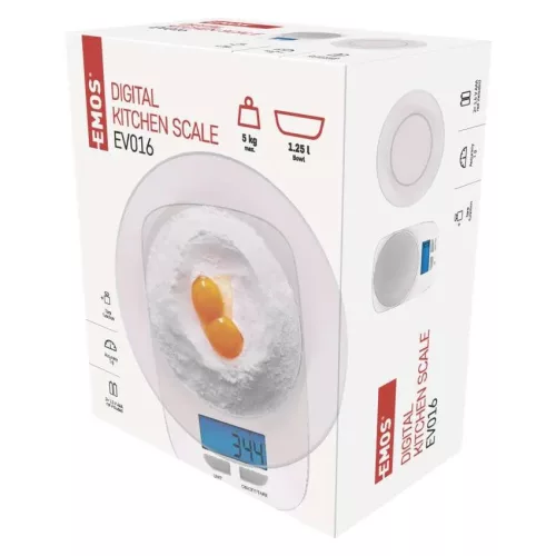 EMOS Digitális konyhai mérleg 5 kg, EV016
