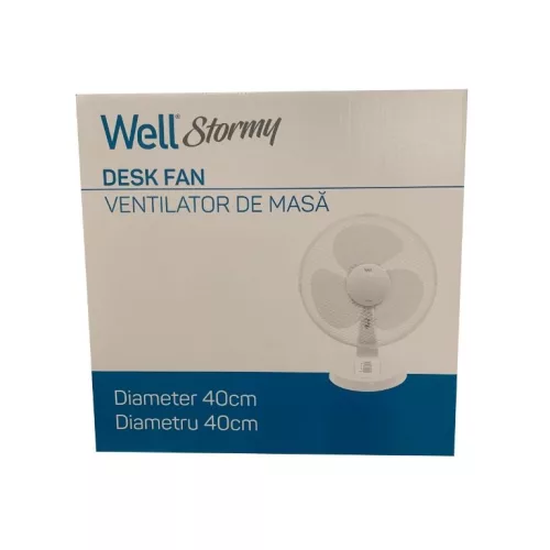 Well FAN-DESK-STORMY-WL asztali ventillátor fehér 40cm, 45W