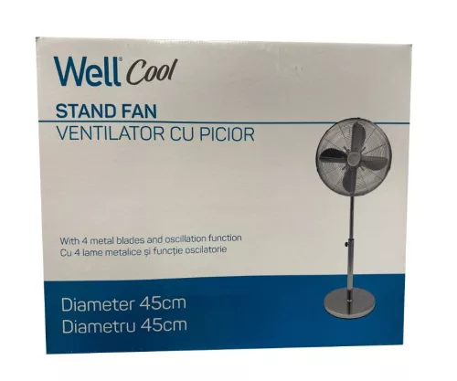 Well Álló ventillátor 45cm, 50W,  FAN-STAND-COOL-WL