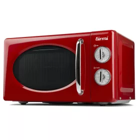   Girmi FM21 Mikrohullámú sütő piros színben, 20 literes, 30 perces időzítővel, 1150 W (teljesítmény), 800 W (grillteljesítmény)